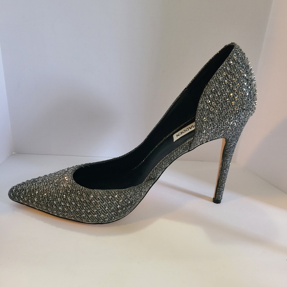 Steve Madden Grey/Silver Rhinestone Pumps Women Stiletto Size 8M - Picture 6 of 11